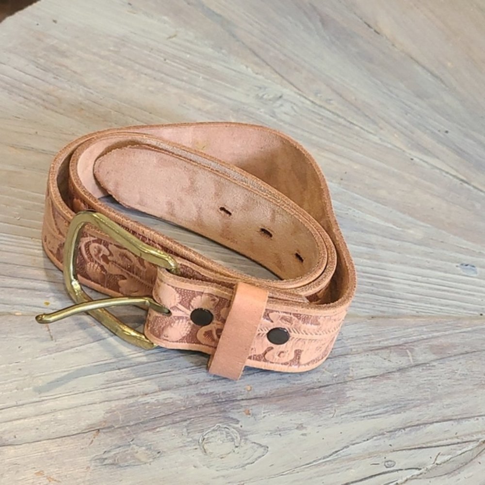 Leather western style handmade leather belt